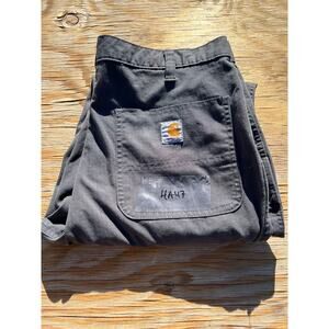 Carhartt Relaxed Fit Canvas Gray Men 32x34 Work Pants Y2K Casual outdoors